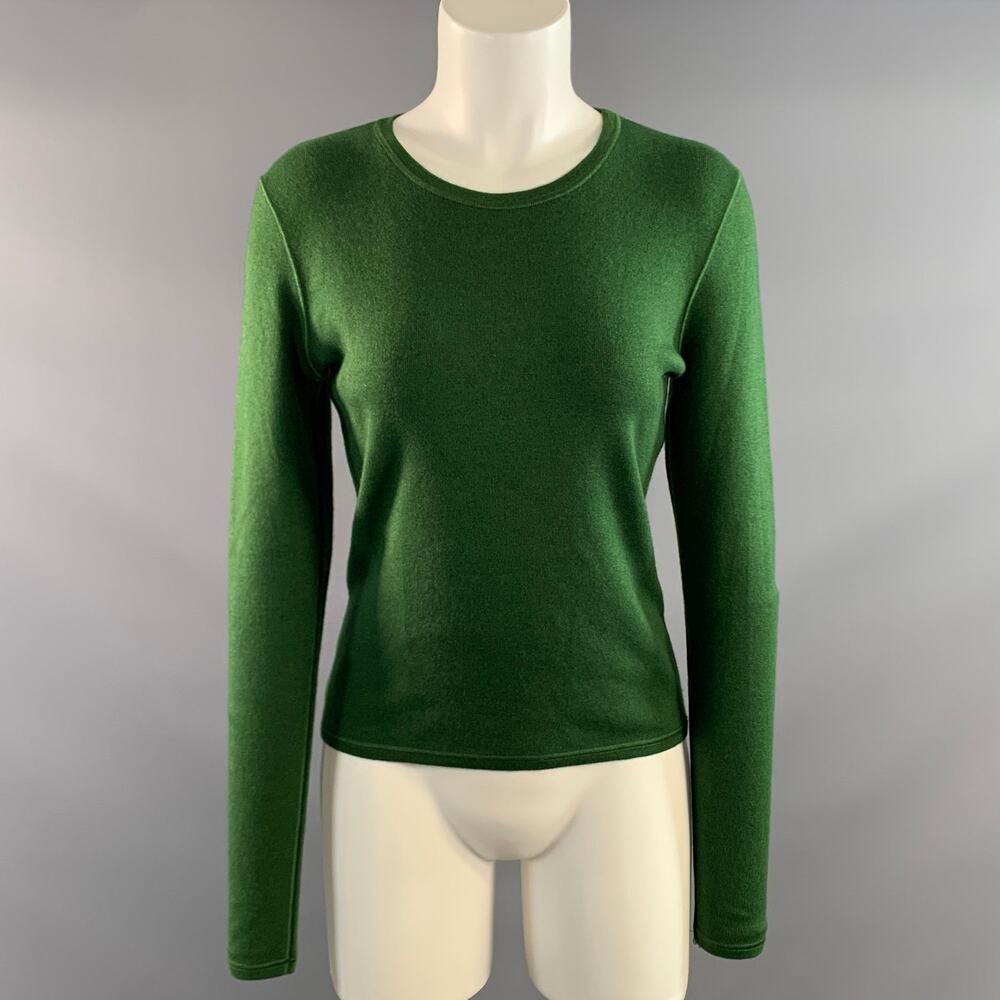 OSCAR DE LA RENTA Size M Green Long Sleeve Casual Top
